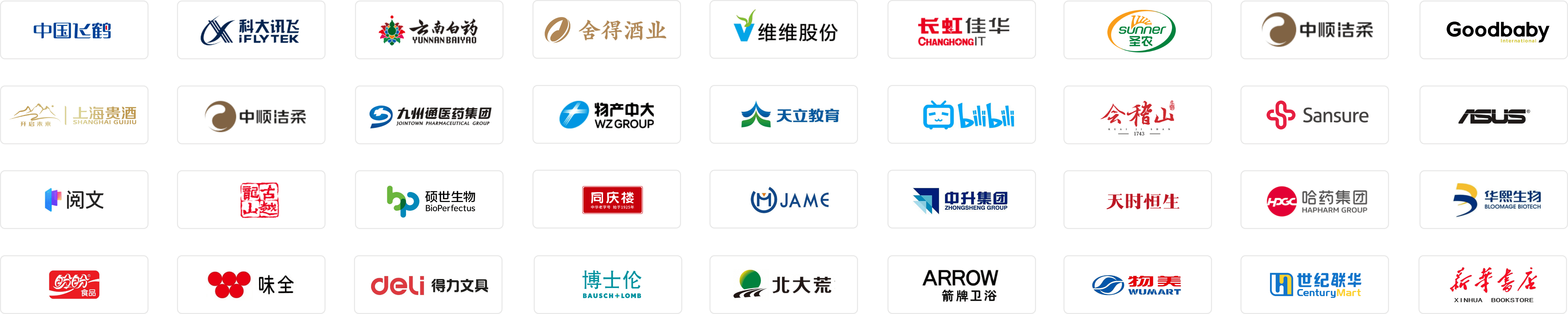 中国飞鹤、科大讯飞、云南白药、舍得酒业、维维股份、长虹佳华、圣农、中顺洁柔、Goodbaby、上海贵酒、九州通、物产中大、天立教育、哔哩哔哩、会稽山、Sansure、ASUS、阅文、古越龙山、硕世生物、同庆楼、JAME、中升集团、天时恒生、哈药集团、华熙生物