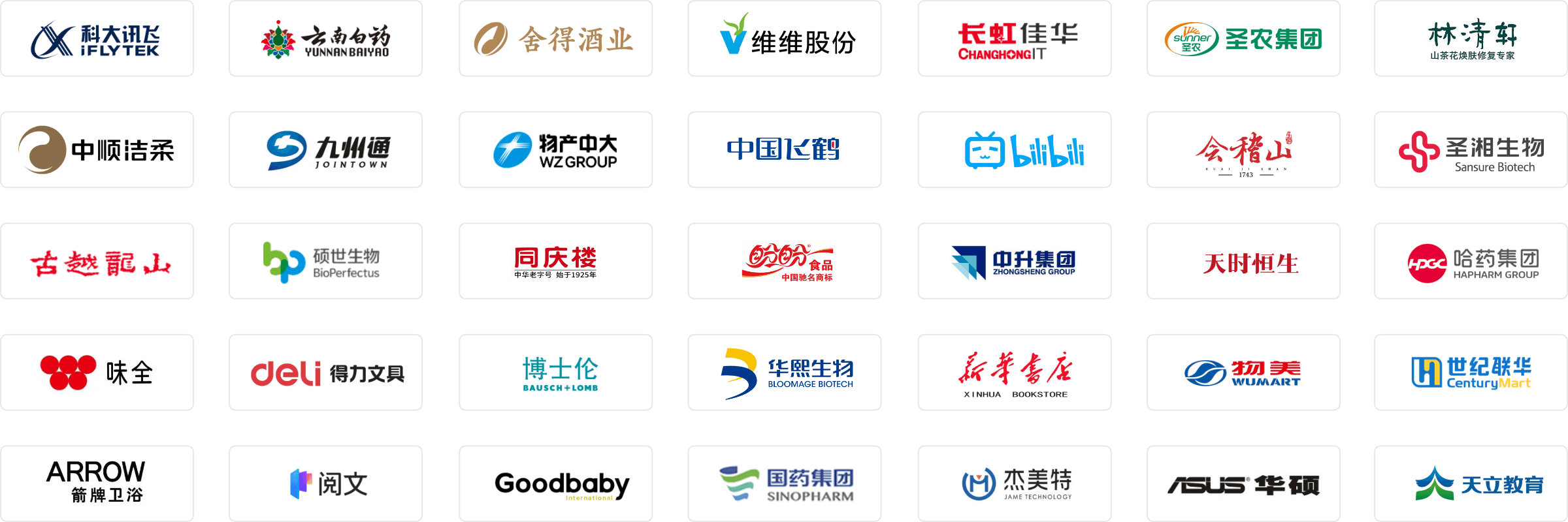 使用吉客云的知名企业：科大讯飞、云南白药、舍得酒业等