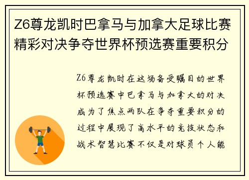 Z6尊龙凯时巴拿马与加拿大足球比赛精彩对决争夺世界杯预选赛重要积分